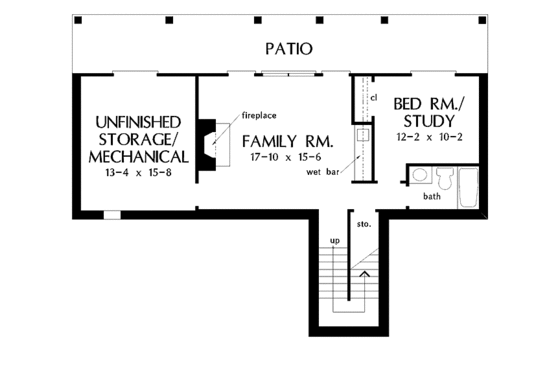Floor Plan - Lower Floor for Country House Plan #929-441 - 4 bed, 3.5 bath