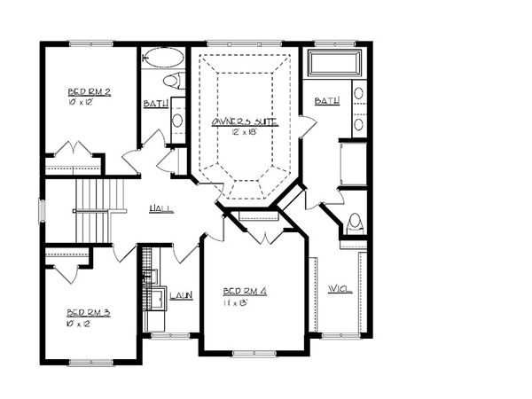 House Plan Design - Craftsman Floor Plan - Upper Floor Plan #320-494