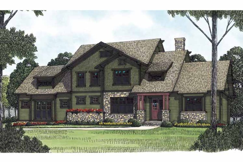 Dream House Plan - Exterior - Front Elevation 3 for Craftsman House Plan #453-559 - 5 bed, 4 bath