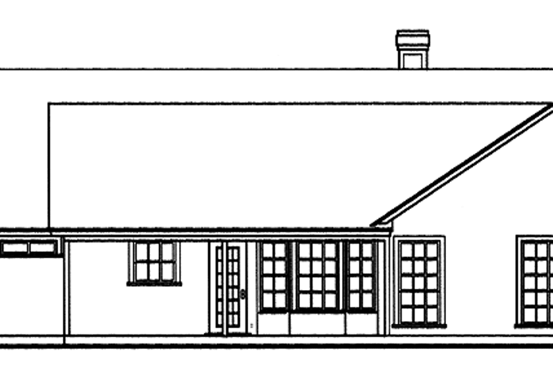 Home Plan - Exterior - Rear Elevation for Country House Plan #42-507 - 3 bed, 2 bath