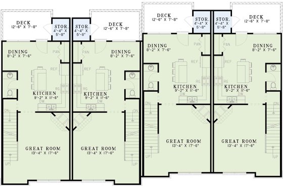 Floor Plan - Main Floor for European House Plan #17-1172 - 2 bed, 2.5 bath
