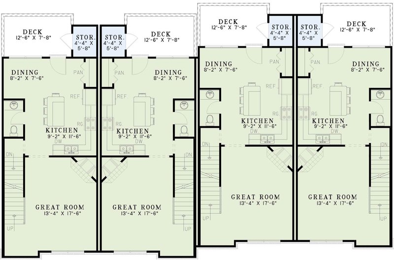 Architectural House Design - Floor Plan - Main Floor for European House Plan #17-1172 - 2 bed, 2.5 bath