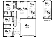 Traditional Style House Plan - 3 Beds 2 Baths 1438 Sq/Ft Plan #455-225 