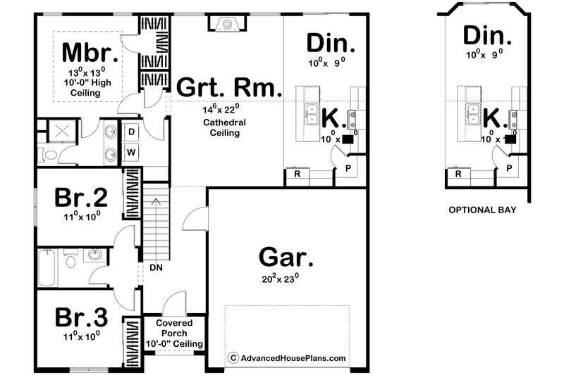 Home Plan - Floor Plan - Main Floor for Traditional House Plan #455-225 - 3 bed, 2 bath