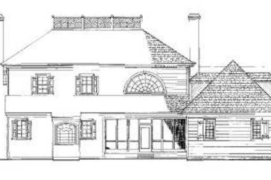 Exterior - Rear Elevation for Southern House Plan #137-218 - 4 bed, 4 bath