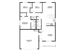 Floor Plan - Main Floor for Craftsman House Plan #943-1 - 3 bed, 2 bath