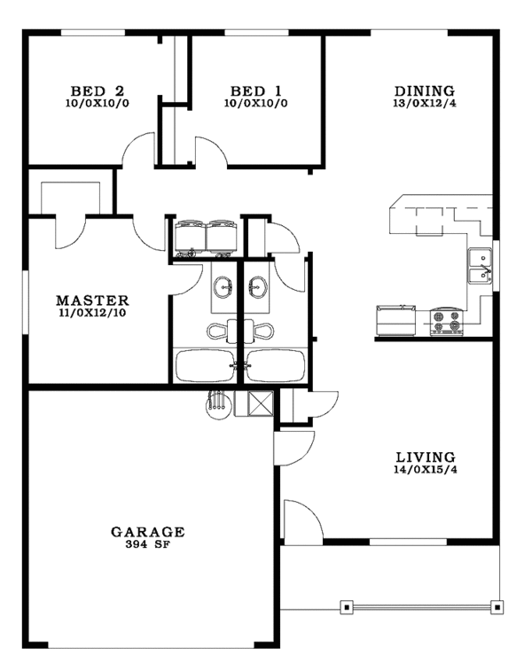 Craftsman Floor Plan - Main Floor Plan #943-1