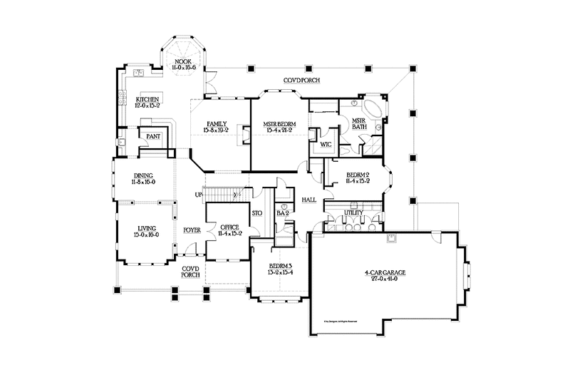 Dream House Plan - Floor Plan - Main Floor for Victorian House Plan #132-556 - 3 bed, 2.5 bath