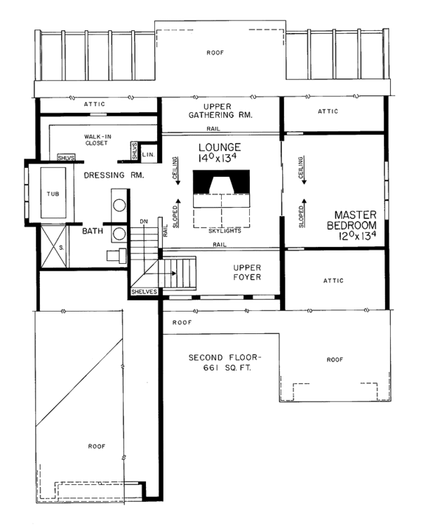 Architectural House Design - Contemporary Floor Plan - Upper Floor Plan #72-766