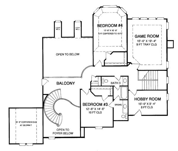Dream House Plan - Country Floor Plan - Upper Floor Plan #952-187
