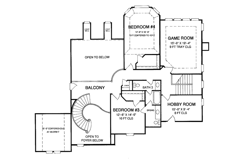 Architectural House Design - Floor Plan - Upper Floor for Country House Plan #952-187 - 4 bed, 3.5 bath
