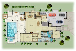 Floor Plan - Main Floor for Beach House Plan #548-56 - 5 bed, 5.5 bath