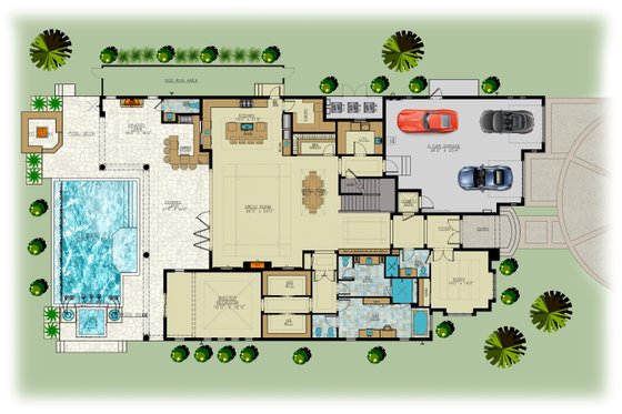 Floor Plan - Main Floor for Beach House Plan #548-56 - 5 bed, 5.5 bath