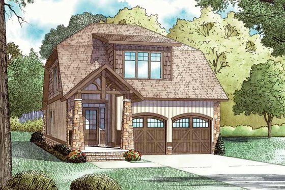 Exterior - Front Elevation 4 for Craftsman House Plan #17-2221 - 3 bed, 2.5 bath