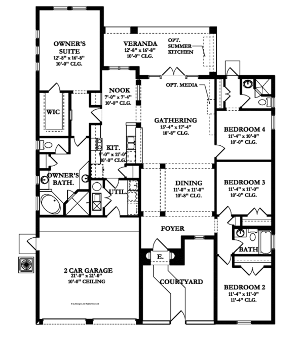 Home Plan - Mediterranean Floor Plan - Main Floor Plan #1058-7