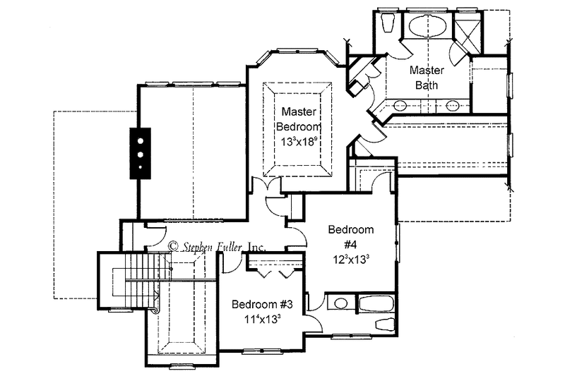 Home Plan - Floor Plan - Upper Floor for Country House Plan #429-360 - 4 bed, 3 bath
