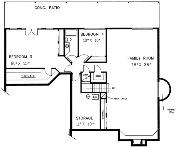 House Plan Design - Country Floor Plan - Lower Floor Plan #60-965