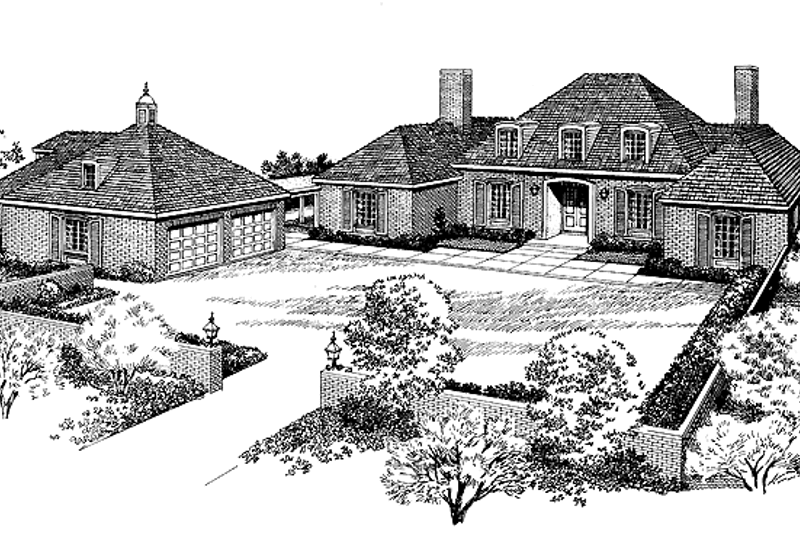 House Blueprint - Country Exterior - Front Elevation Plan #72-579