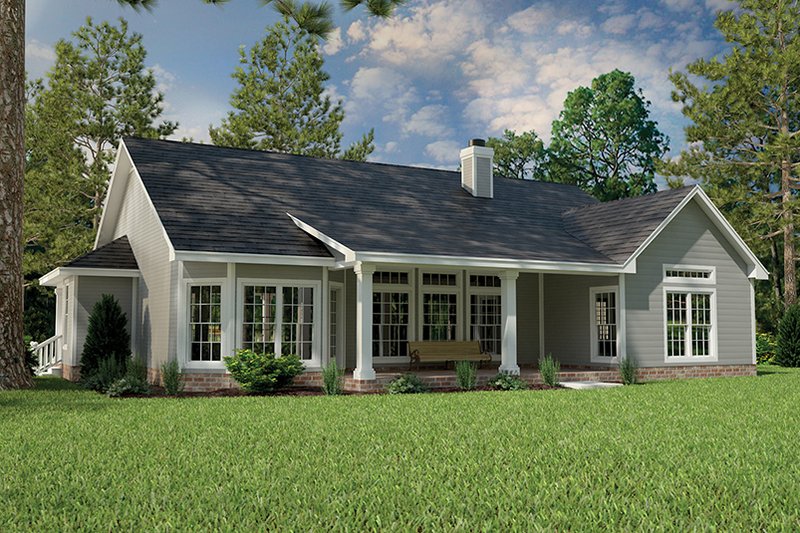 Home Plan - Exterior - Rear Elevation for Country House Plan #472-149 - 3 bed, 2 bath