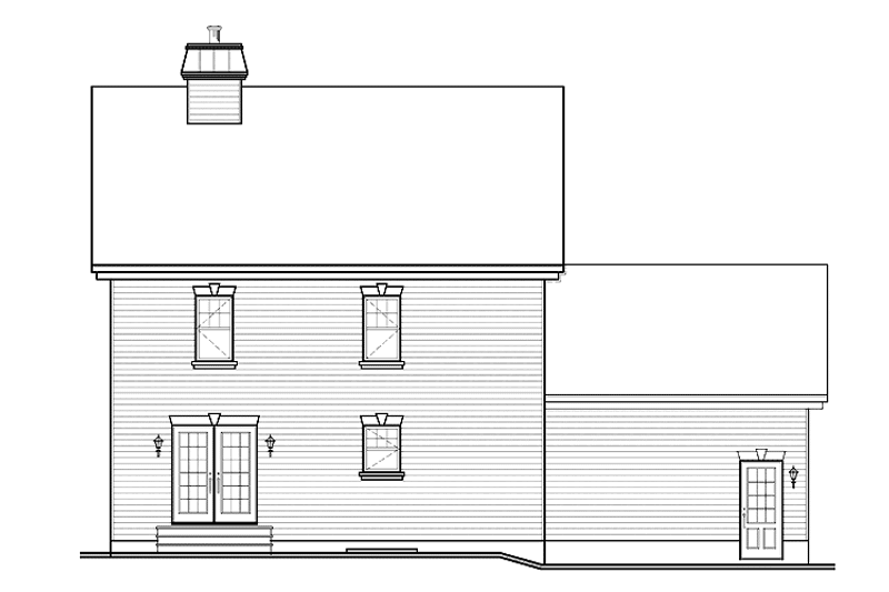 Home Plan - Exterior - Rear Elevation for European House Plan #23-2428 - 3 bed, 2.5 bath
