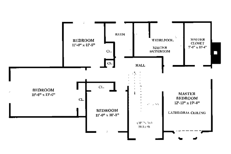 Architectural House Design - Floor Plan - Upper Floor for Contemporary House Plan #1003-5 - 4 bed, 2.5 bath