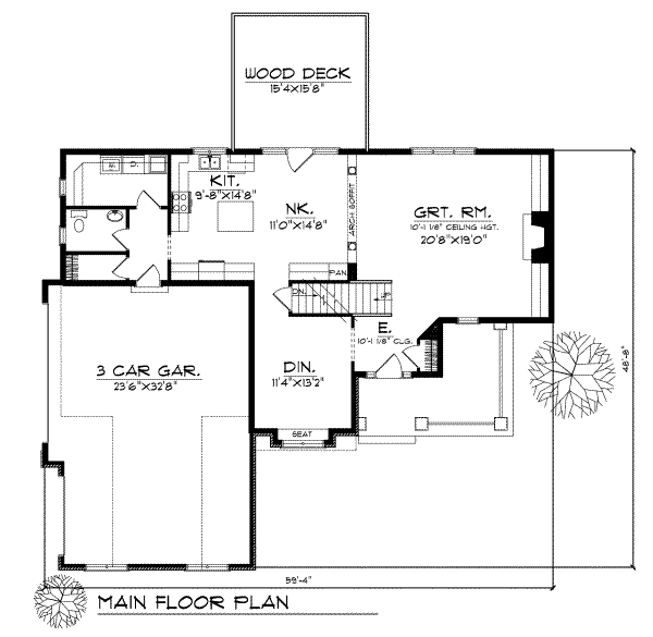 House Plan Design - Traditional Floor Plan - Main Floor Plan #70-410