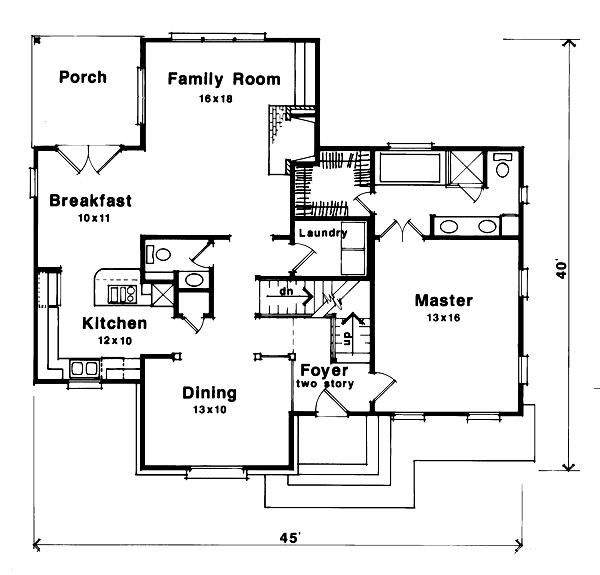 House Plan Design - European Floor Plan - Main Floor Plan #41-130