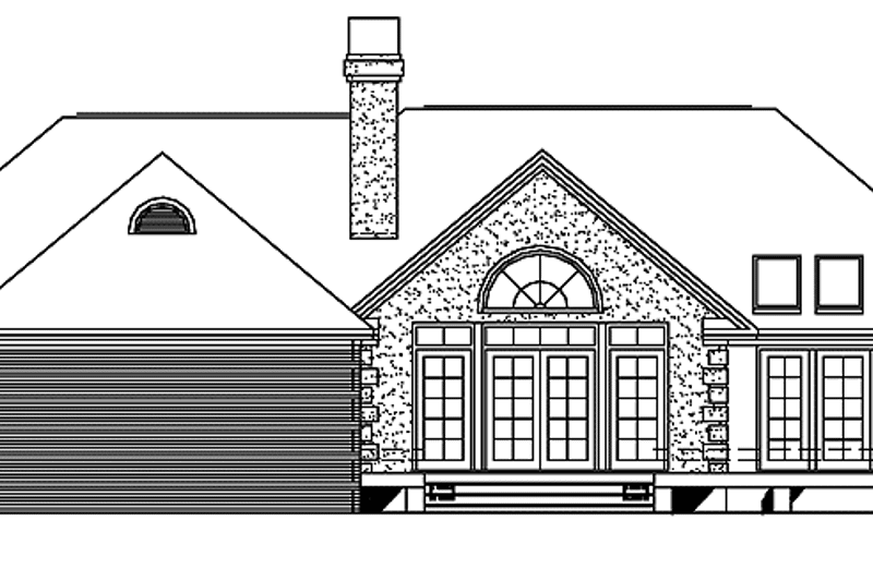 Home Plan - Exterior - Rear Elevation for European House Plan #929-105 - 3 bed, 2 bath