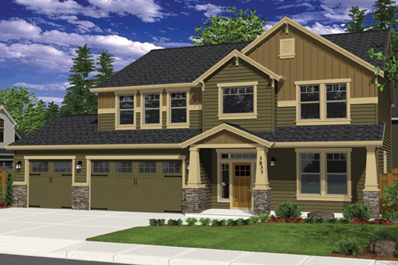 Architectural House Design - Craftsman Exterior - Front Elevation Plan #943-36