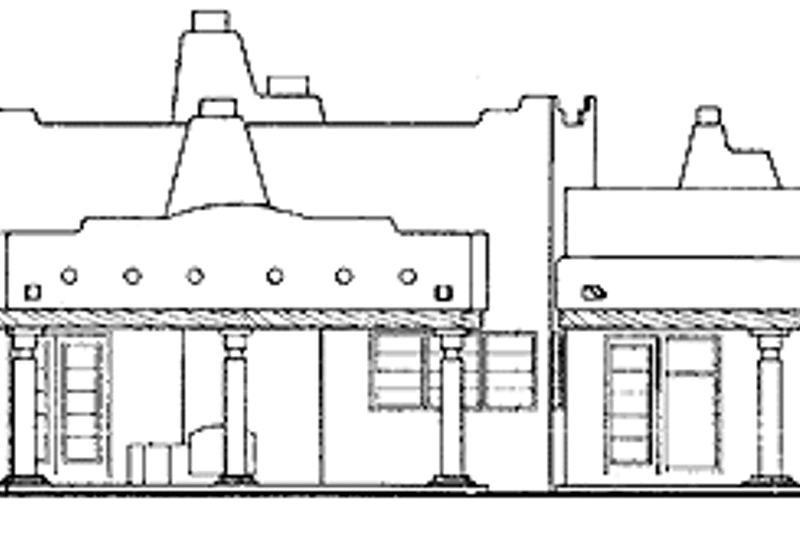 Architectural House Design - Exterior - Rear Elevation for Adobe / Southwestern House Plan #72-844 - 4 bed, 3.5 bath