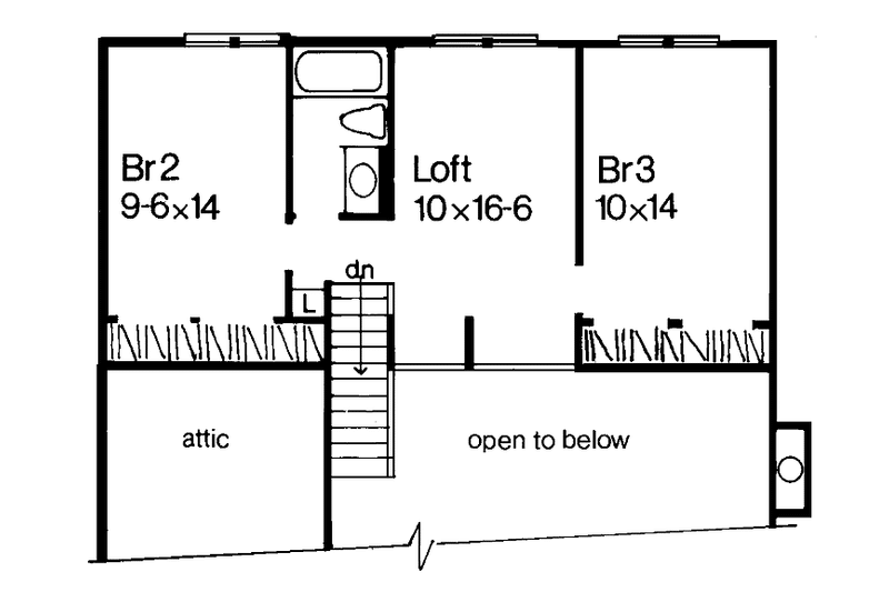 Home Plan - Floor Plan - Upper Floor for Country House Plan #320-658 - 3 bed, 2 bath