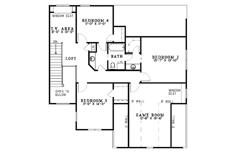 Home Plan - Floor Plan - Upper Floor for Country House Plan #17-3116 - 5 bed, 3 bath