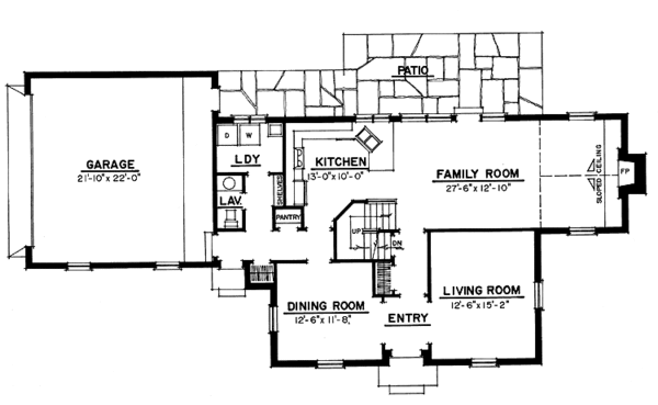 House Blueprint - Classical Floor Plan - Main Floor Plan #1016-10