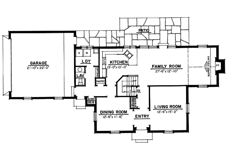 Dream House Plan - Floor Plan - Main Floor for Classical House Plan #1016-10 - 3 bed, 2.5 bath