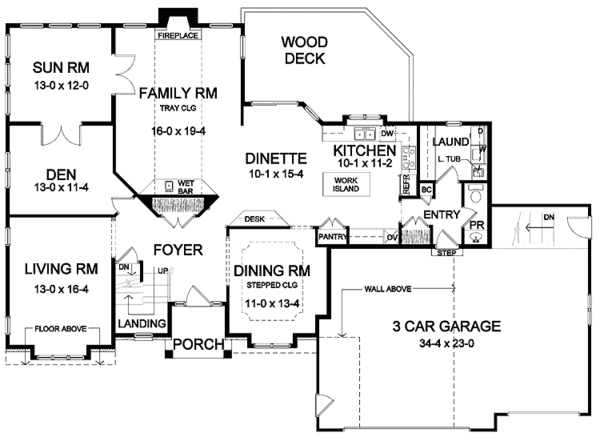 Home Plan - Traditional Floor Plan - Main Floor Plan #328-434