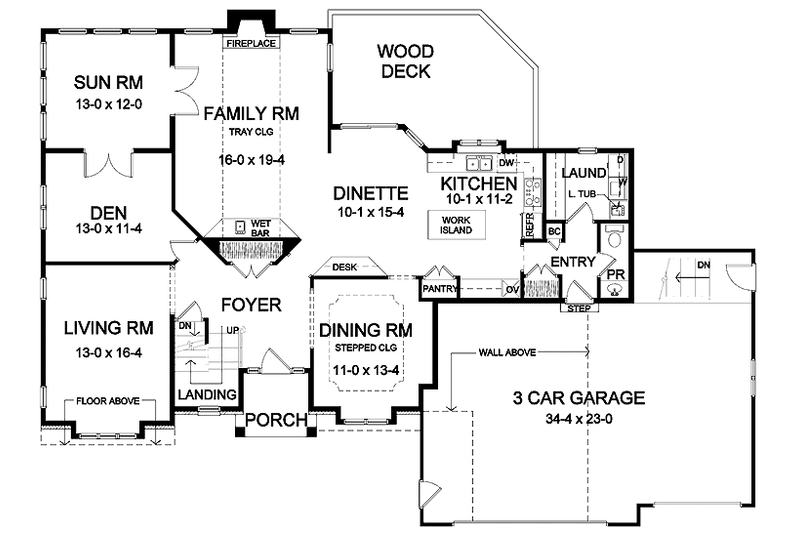 Dream House Plan - Floor Plan - Main Floor for Traditional House Plan #328-434 - 4 bed, 2.5 bath
