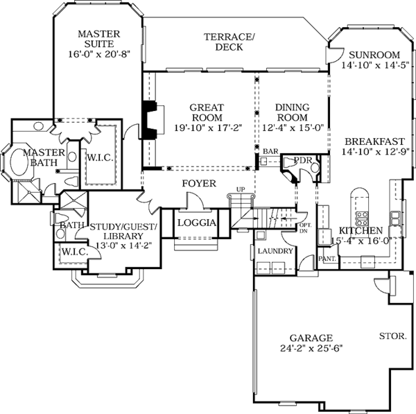 Home Plan - Mediterranean Floor Plan - Main Floor Plan #453-222