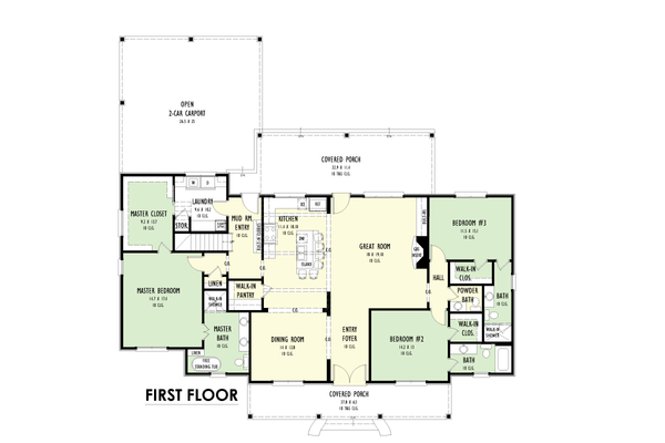 Dream House Plan - Floor Plan - Main Floor for Farmhouse House Plan #1092-72 - 3 bed, 3.5 bath