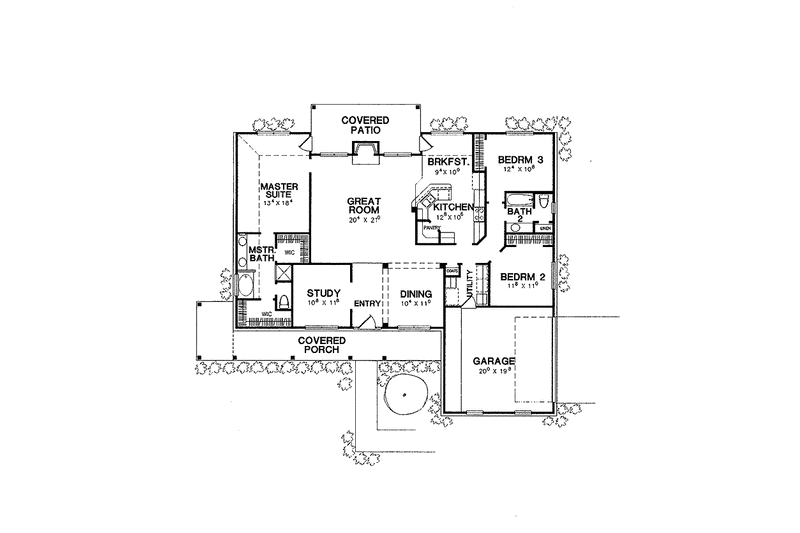 Dream House Plan - Floor Plan - Main Floor for Country House Plan #472-217 - 3 bed, 2 bath