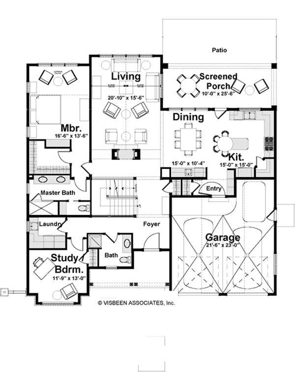 Craftsman Floor Plan - Main Floor Plan #928-230