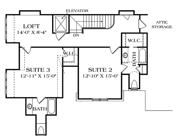 House Blueprint - European Floor Plan - Upper Floor Plan #453-588