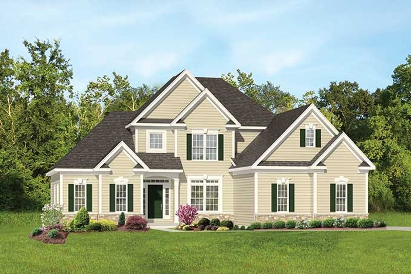 Architectural House Design - Exterior - Front Elevation 3 for Colonial House Plan #1010-105 - 3 bed, 2.5 bath