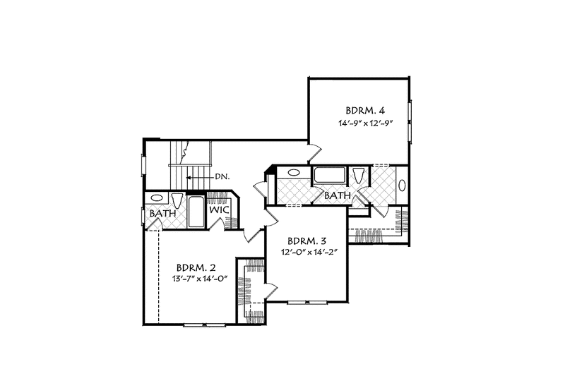Home Plan - Floor Plan - Upper Floor for European House Plan #927-543 - 4 bed, 3.5 bath