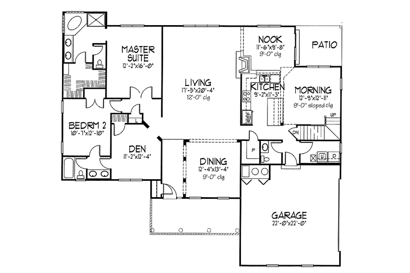 Dream House Plan - Floor Plan - Main Floor for Country House Plan #320-925 - 2 bed, 2.5 bath