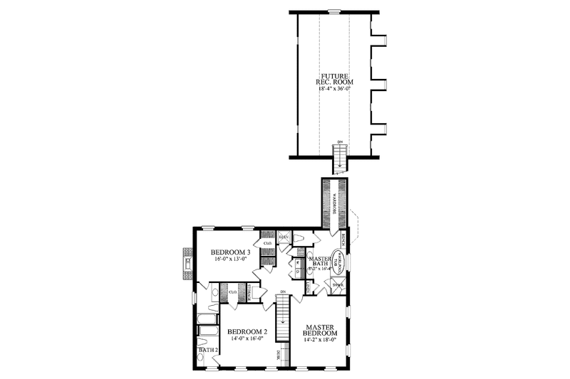 Home Plan - Floor Plan - Upper Floor for Classical House Plan #137-334 - 4 bed, 4.5 bath