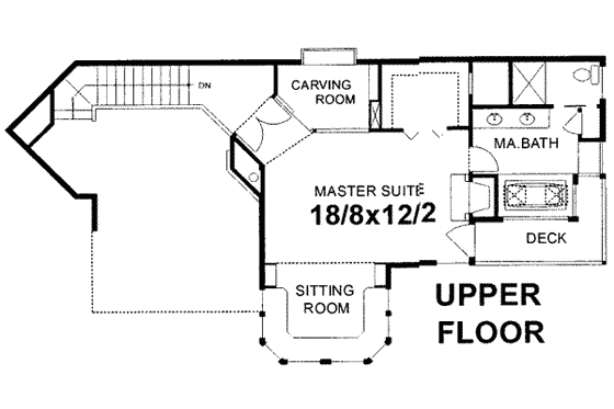 Floor Plan - Upper Floor for Modern House Plan #303-456 - 3 bed, 2.5 bath