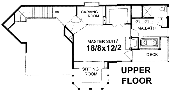 Modern Floor Plan - Upper Floor Plan #303-456