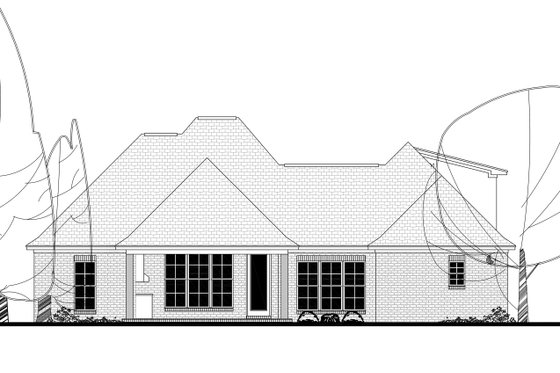 Exterior - Rear Elevation 1 for European House Plan #430-136 - 3 bed, 2.5 bath