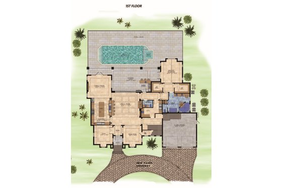 Floor Plan - Main Floor for Contemporary House Plan #548-65 - 4 bed, 4.5 bath