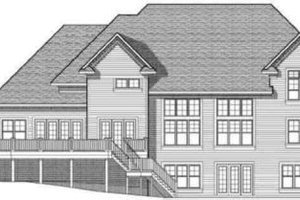 Exterior - Rear Elevation for Traditional House Plan #70-584 - 4 bed, 3 bath